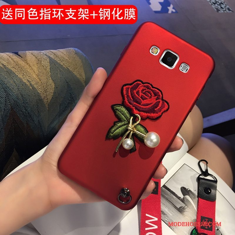 Hoesje Samsung Galaxy A5 2015 Siliconen Anti-fall Rood, Hoes Samsung Galaxy A5 2015 Zakken Telefoon Trend