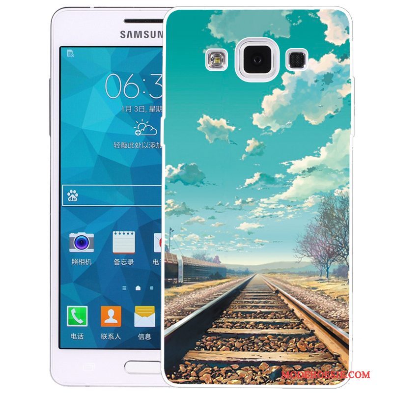 Hoesje Samsung Galaxy A5 2015 Spotprent Telefoon Groen, Hoes Samsung Galaxy A5 2015 Siliconen