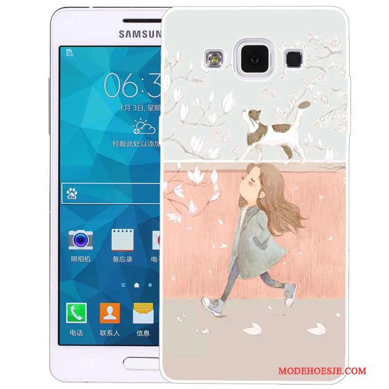 Hoesje Samsung Galaxy A5 2015 Spotprent Telefoon Groen, Hoes Samsung Galaxy A5 2015 Siliconen