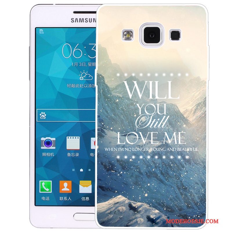 Hoesje Samsung Galaxy A5 2015 Spotprent Telefoon Groen, Hoes Samsung Galaxy A5 2015 Siliconen