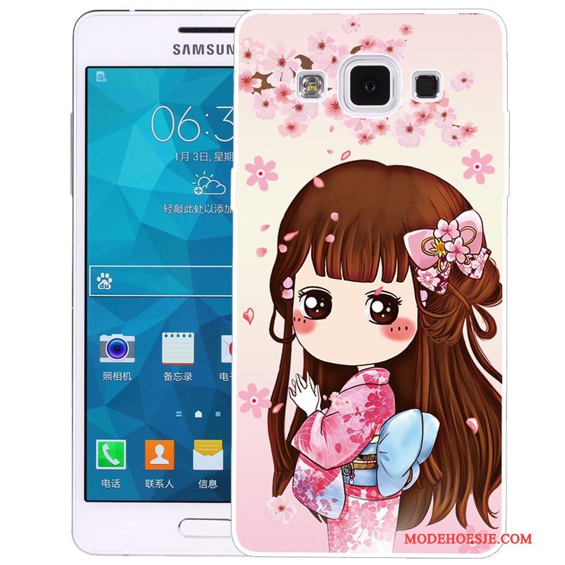 Hoesje Samsung Galaxy A5 2015 Spotprent Telefoon Groen, Hoes Samsung Galaxy A5 2015 Siliconen