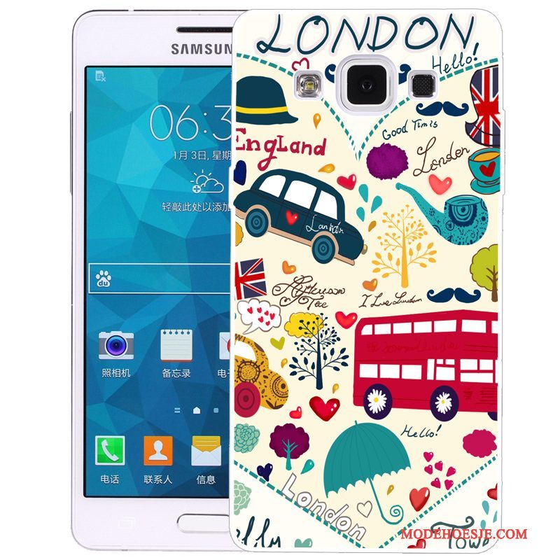 Hoesje Samsung Galaxy A5 2015 Spotprent Telefoon Groen, Hoes Samsung Galaxy A5 2015 Siliconen