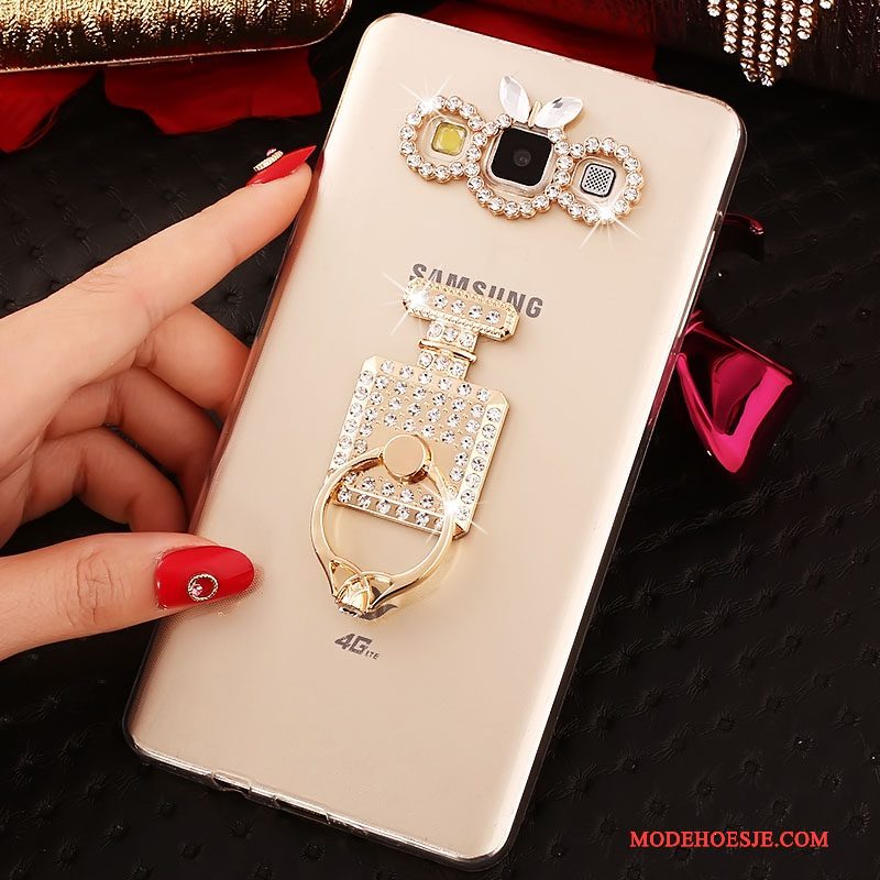 Hoesje Samsung Galaxy A5 2015 Spotprent Telefoon Trend, Hoes Samsung Galaxy A5 2015 Zacht Goud