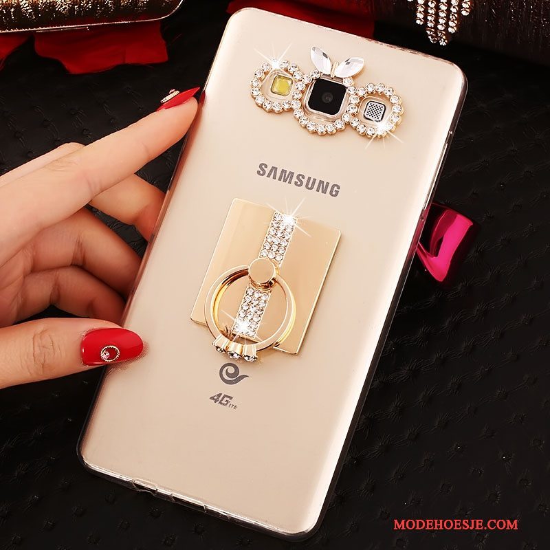 Hoesje Samsung Galaxy A5 2015 Spotprent Telefoon Trend, Hoes Samsung Galaxy A5 2015 Zacht Goud