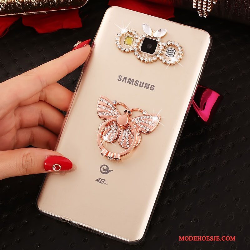 Hoesje Samsung Galaxy A5 2015 Spotprent Telefoon Trend, Hoes Samsung Galaxy A5 2015 Zacht Goud