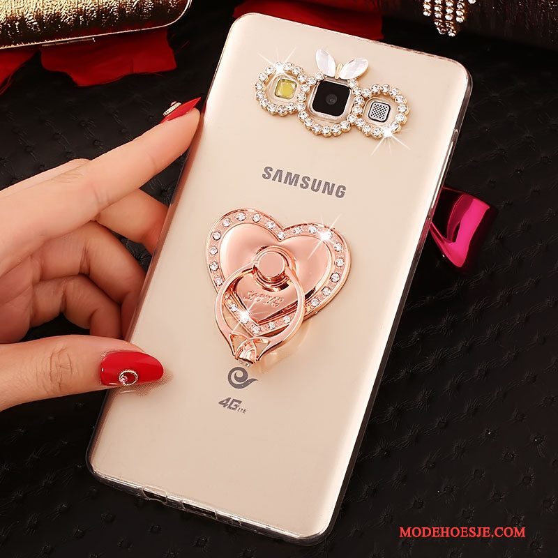 Hoesje Samsung Galaxy A5 2015 Spotprent Telefoon Trend, Hoes Samsung Galaxy A5 2015 Zacht Goud