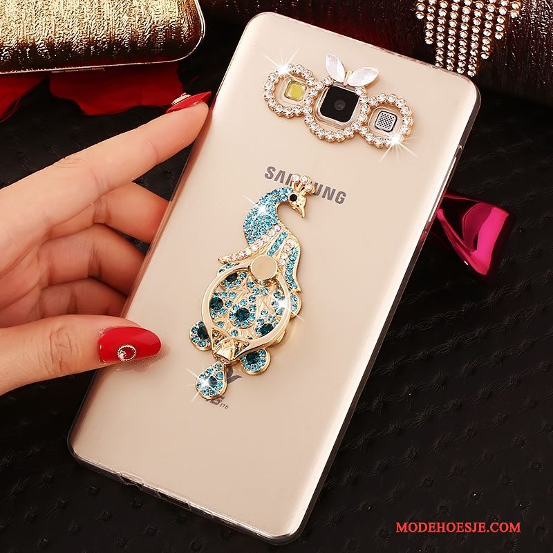 Hoesje Samsung Galaxy A5 2015 Spotprent Telefoon Trend, Hoes Samsung Galaxy A5 2015 Zacht Goud