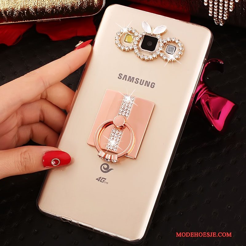 Hoesje Samsung Galaxy A5 2015 Spotprent Telefoon Trend, Hoes Samsung Galaxy A5 2015 Zacht Goud