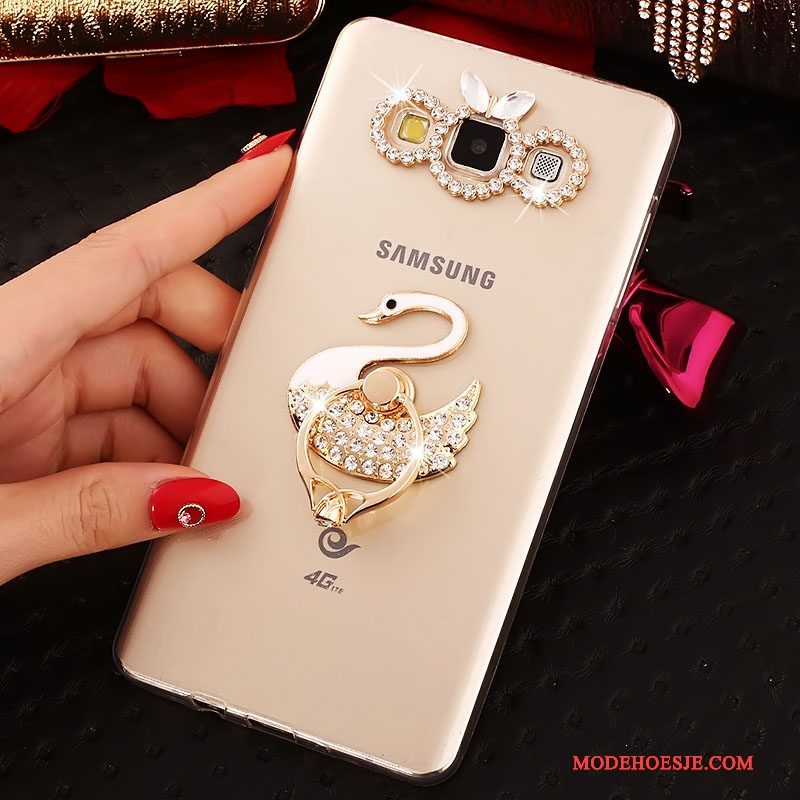 Hoesje Samsung Galaxy A5 2015 Spotprent Telefoon Trend, Hoes Samsung Galaxy A5 2015 Zacht Goud