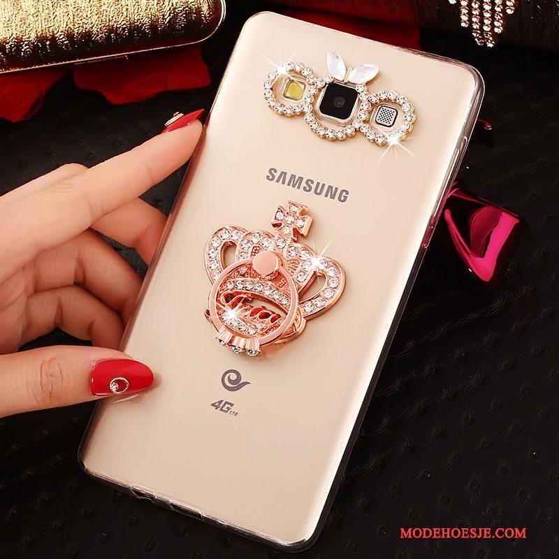 Hoesje Samsung Galaxy A5 2015 Spotprent Telefoon Trend, Hoes Samsung Galaxy A5 2015 Zacht Goud