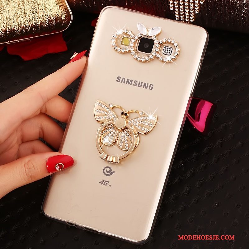 Hoesje Samsung Galaxy A5 2015 Spotprent Telefoon Trend, Hoes Samsung Galaxy A5 2015 Zacht Goud