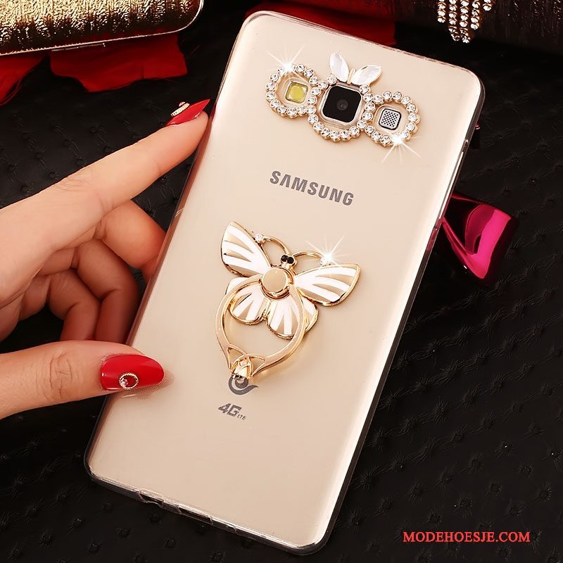 Hoesje Samsung Galaxy A5 2015 Spotprent Telefoon Trend, Hoes Samsung Galaxy A5 2015 Zacht Goud