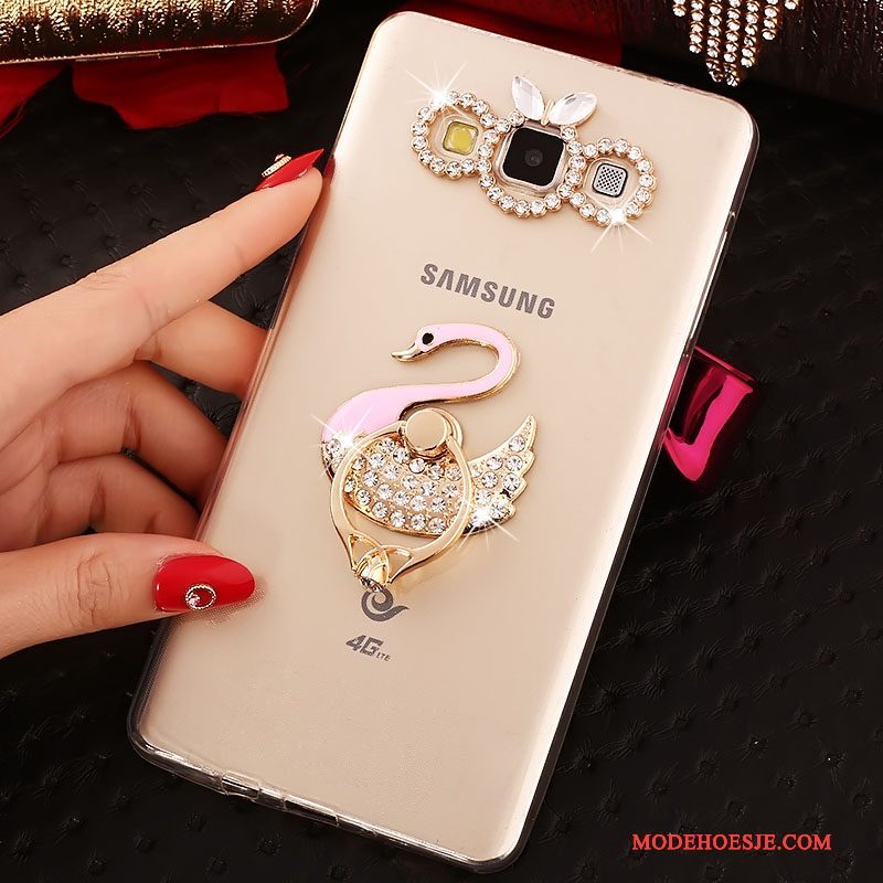 Hoesje Samsung Galaxy A5 2015 Spotprent Telefoon Trend, Hoes Samsung Galaxy A5 2015 Zacht Goud