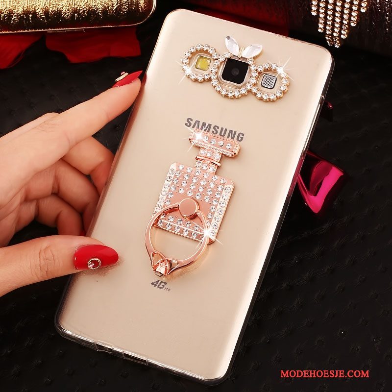 Hoesje Samsung Galaxy A5 2015 Spotprent Telefoon Trend, Hoes Samsung Galaxy A5 2015 Zacht Goud