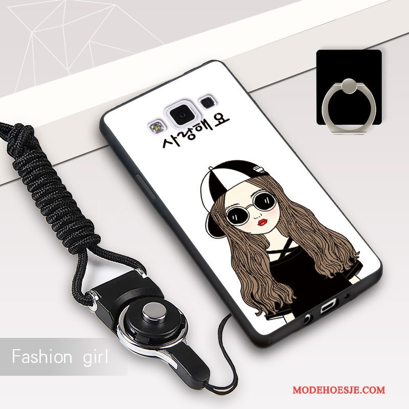 Hoesje Samsung Galaxy A5 2015 Zacht Trend Zwart, Hoes Samsung Galaxy A5 2015 Siliconen Hangertelefoon