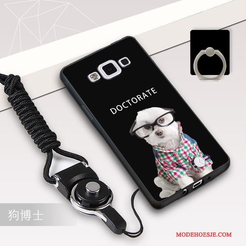 Hoesje Samsung Galaxy A5 2015 Zacht Trend Zwart, Hoes Samsung Galaxy A5 2015 Siliconen Hangertelefoon