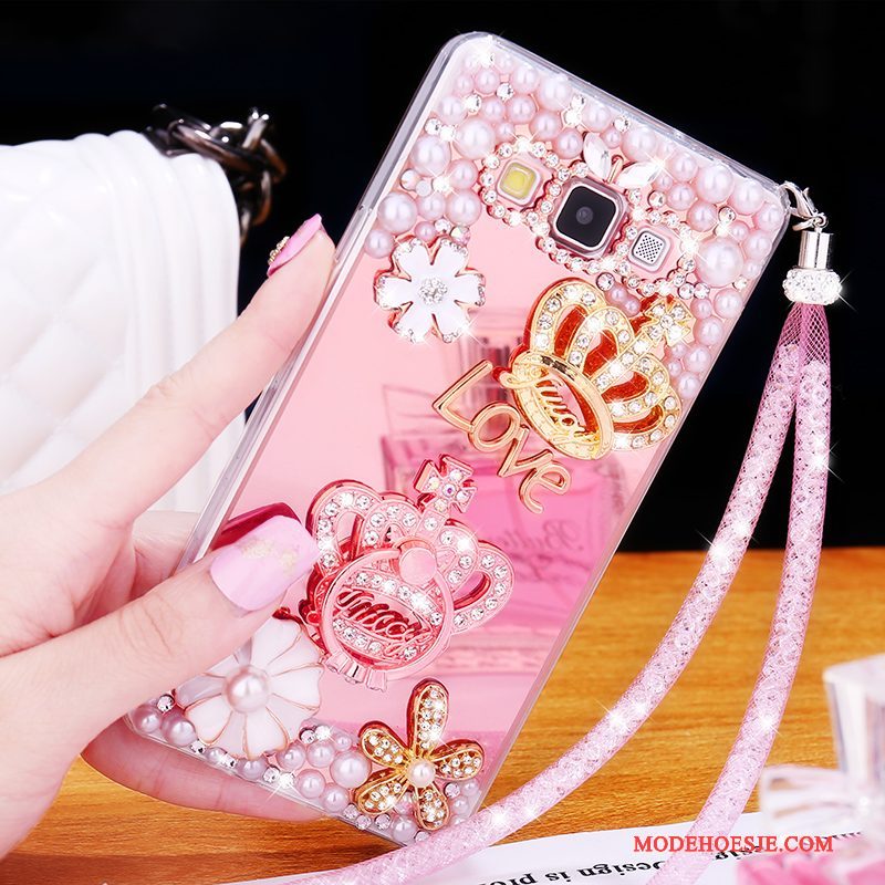 Hoesje Samsung Galaxy A5 2015 Zakken Hanger Mooie, Hoes Samsung Galaxy A5 2015 Bescherming Anti-fall Roze