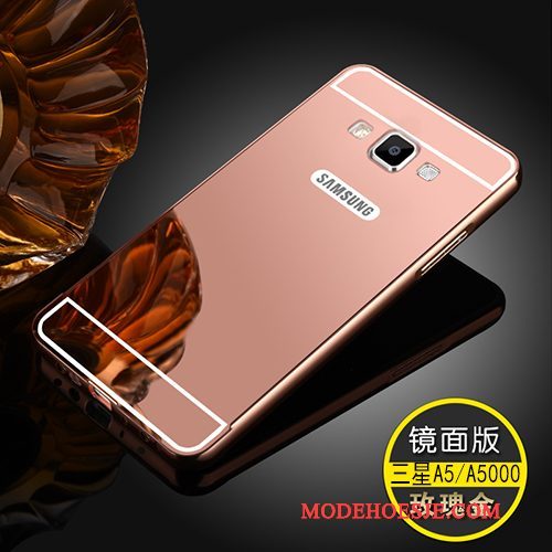 Hoesje Samsung Galaxy A5 2015 Zakken Spiegel Anti-fall, Hoes Samsung Galaxy A5 2015 Metaal Omlijsting Achterklep