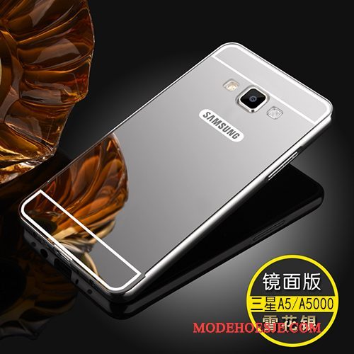 Hoesje Samsung Galaxy A5 2015 Zakken Spiegel Anti-fall, Hoes Samsung Galaxy A5 2015 Metaal Omlijsting Achterklep