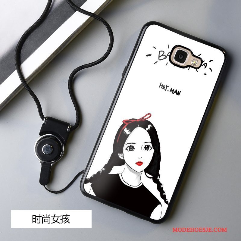 Hoesje Samsung Galaxy A5 2016 Bescherming Zwarttelefoon, Hoes Samsung Galaxy A5 2016 Spotprent Hanger Anti-fall