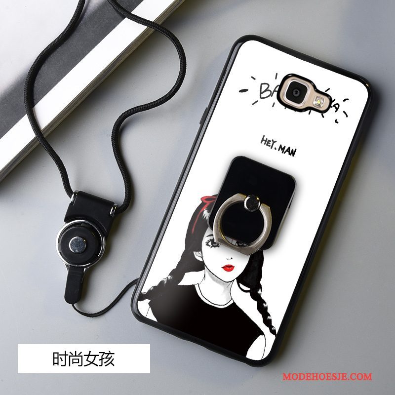 Hoesje Samsung Galaxy A5 2016 Bescherming Zwarttelefoon, Hoes Samsung Galaxy A5 2016 Spotprent Hanger Anti-fall