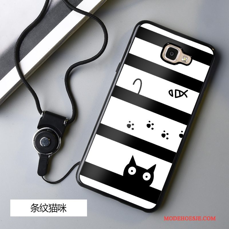 Hoesje Samsung Galaxy A5 2016 Bescherming Zwarttelefoon, Hoes Samsung Galaxy A5 2016 Spotprent Hanger Anti-fall