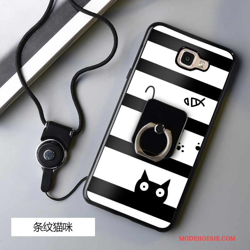 Hoesje Samsung Galaxy A5 2016 Bescherming Zwarttelefoon, Hoes Samsung Galaxy A5 2016 Spotprent Hanger Anti-fall