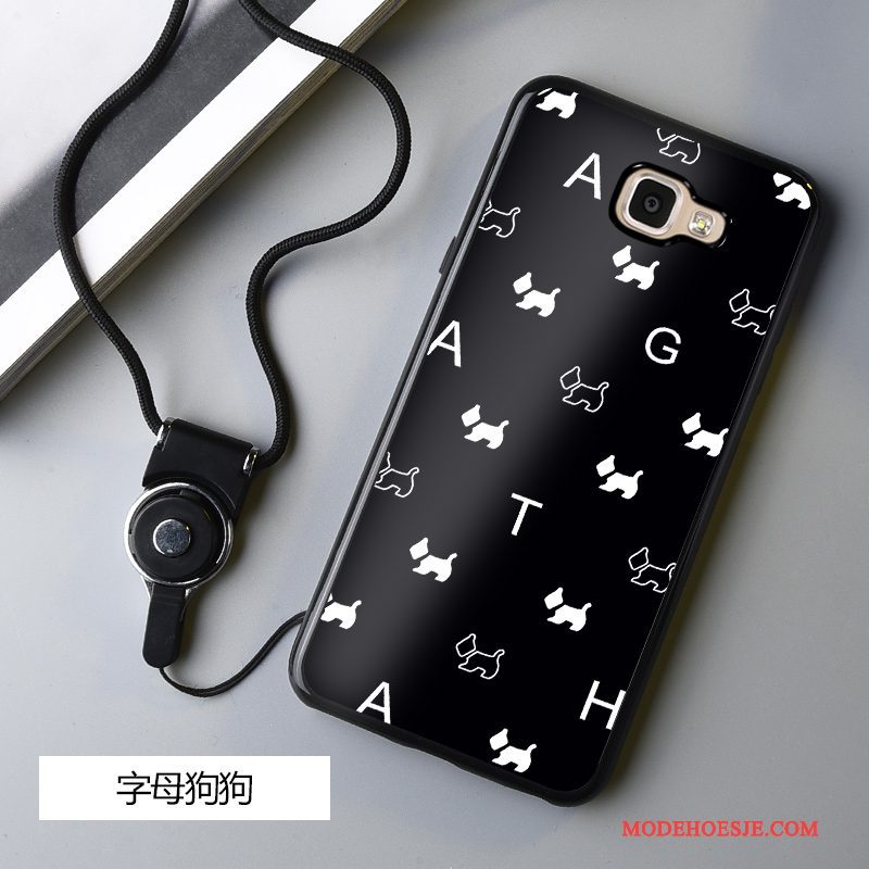 Hoesje Samsung Galaxy A5 2016 Bescherming Zwarttelefoon, Hoes Samsung Galaxy A5 2016 Spotprent Hanger Anti-fall