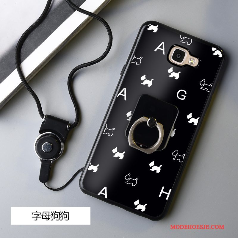 Hoesje Samsung Galaxy A5 2016 Bescherming Zwarttelefoon, Hoes Samsung Galaxy A5 2016 Spotprent Hanger Anti-fall