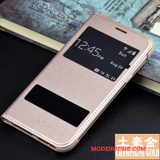 Hoesje Samsung Galaxy A5 2016 Leer Goud, Hoes Samsung Galaxy A5 2016 Folio