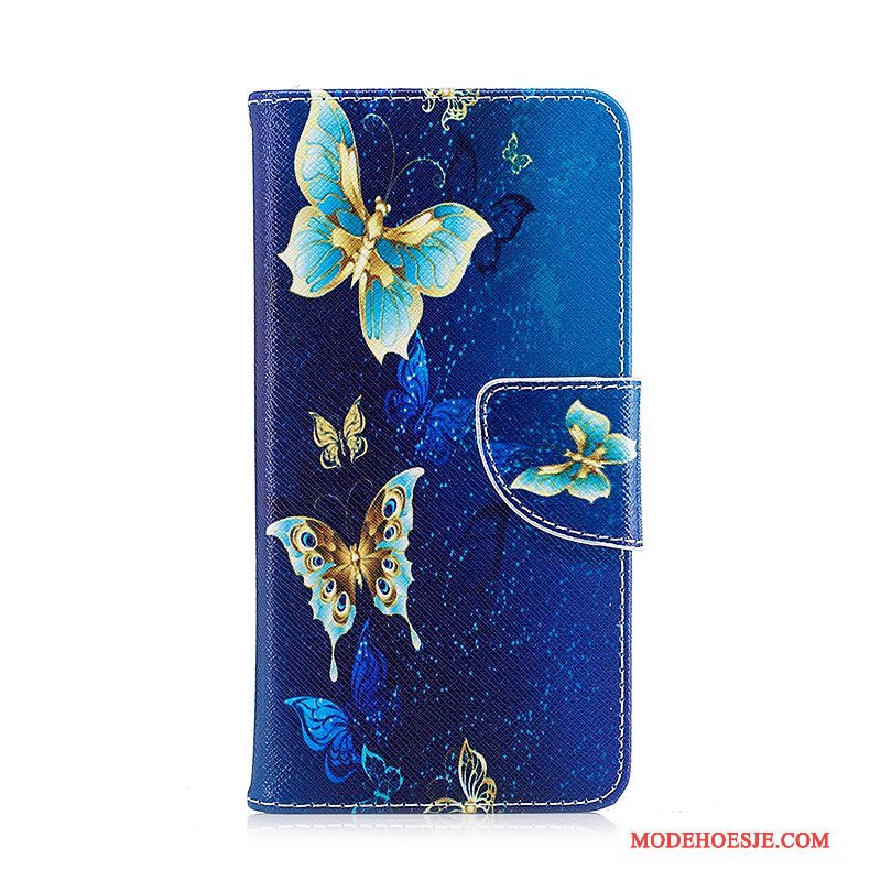 Hoesje Samsung Galaxy A5 2016 Leer Telefoon Blauw, Hoes Samsung Galaxy A5 2016 Bescherming