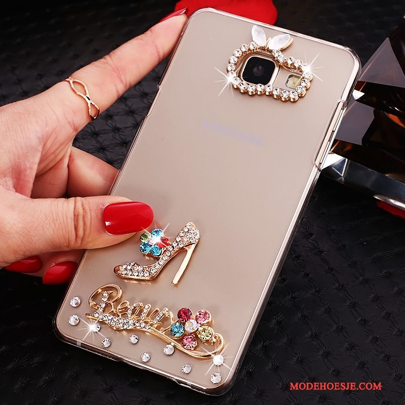 Hoesje Samsung Galaxy A5 2016 Strass Telefoon Roze, Hoes Samsung Galaxy A5 2016 Bescherming Doorzichtig