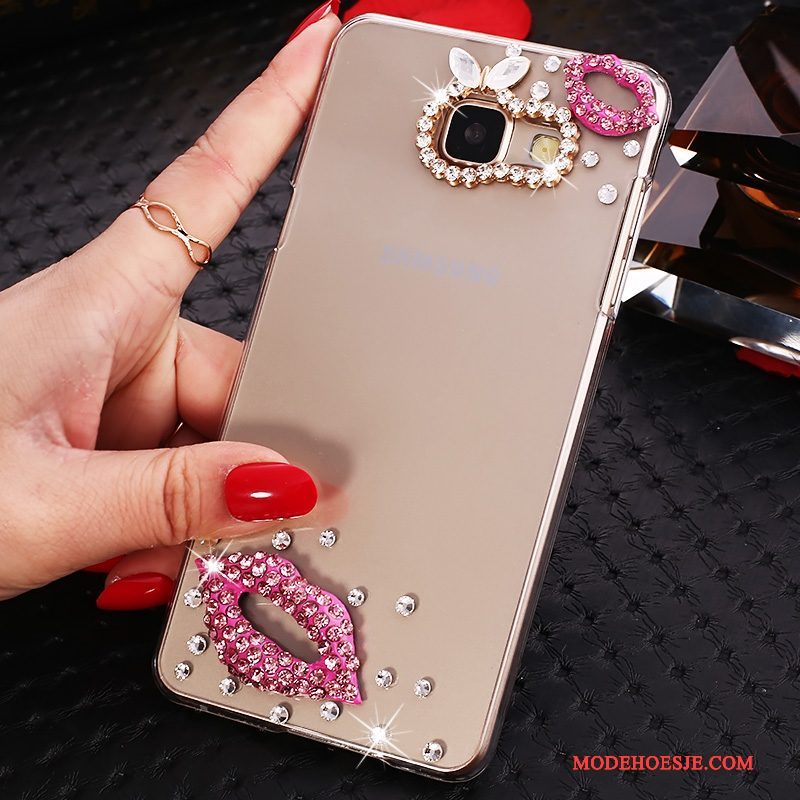 Hoesje Samsung Galaxy A5 2016 Strass Telefoon Roze, Hoes Samsung Galaxy A5 2016 Bescherming Doorzichtig