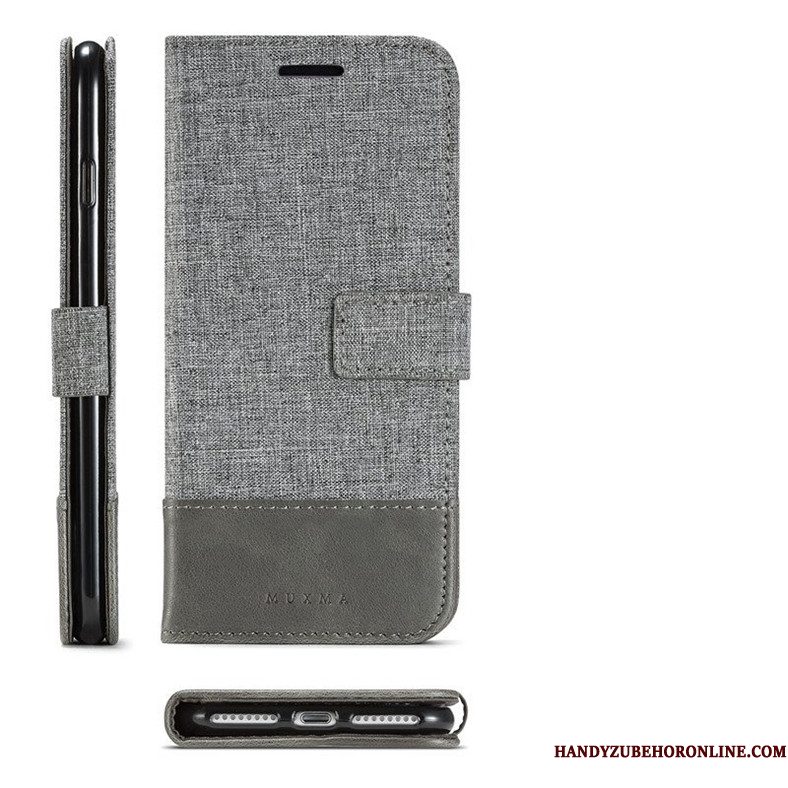 Hoesje Samsung Galaxy A50 Bescherming Anti-fall Zwart, Hoes Samsung Galaxy A50 Zakken Kaart Canvas