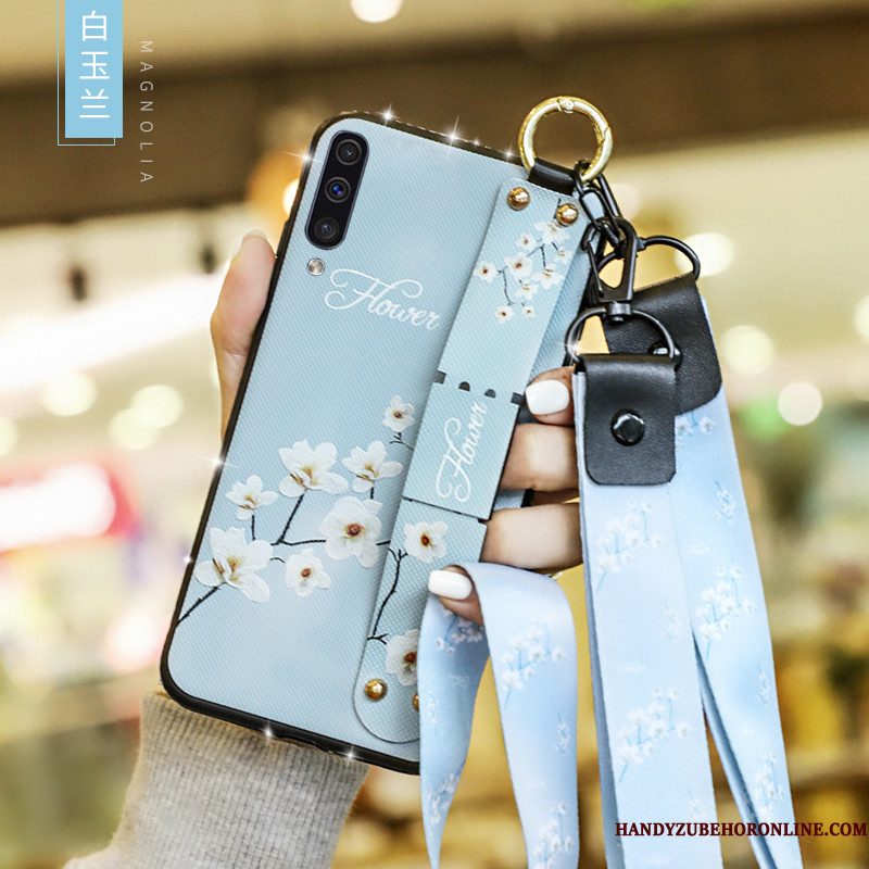 Hoesje Samsung Galaxy A50 Bescherming Kort Bloemen, Hoes Samsung Galaxy A50 Roodtelefoon