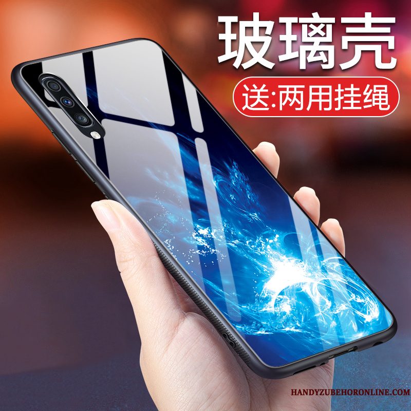 Hoesje Samsung Galaxy A50 Bescherming Persoonlijk Glas, Hoes Samsung Galaxy A50 Europa Blauw