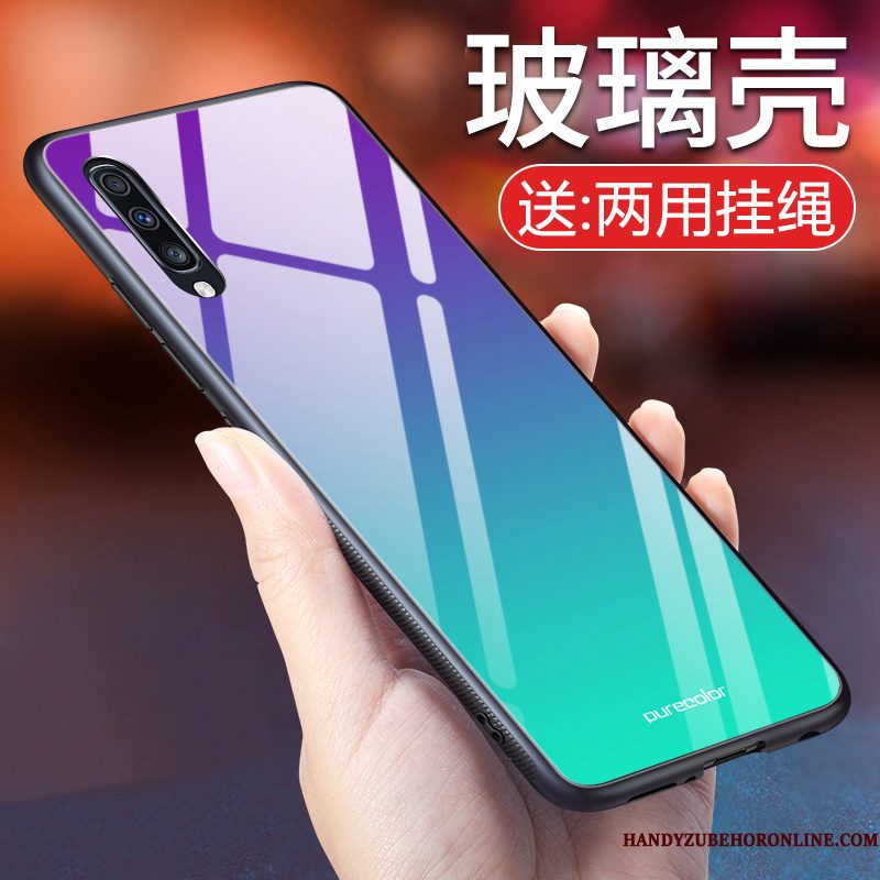 Hoesje Samsung Galaxy A50 Bescherming Purper Anti-fall, Hoes Samsung Galaxy A50 Zacht Eenvoudige Glas