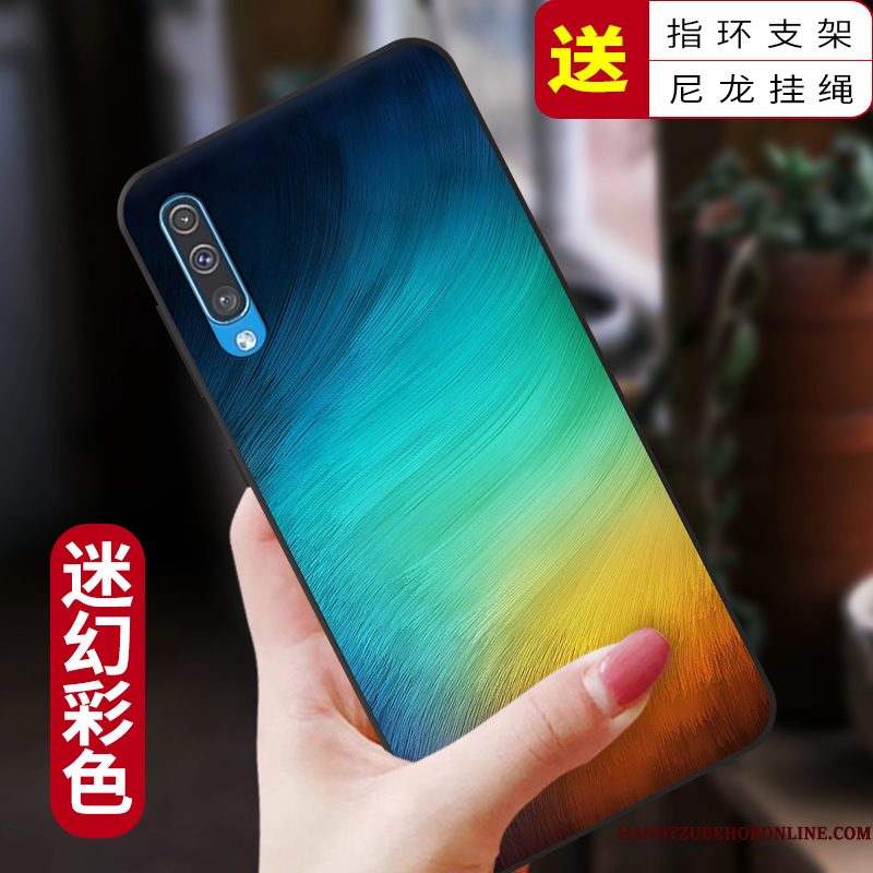 Hoesje Samsung Galaxy A50 Bescherming Telefoon Trend, Hoes Samsung Galaxy A50 Spotprent Donkerblauw Mooie