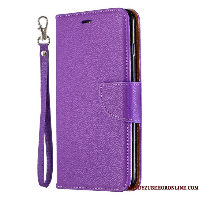 Hoesje Samsung Galaxy A50 Folio Anti-fall Purper, Hoes Samsung Galaxy A50 Leer Telefoon