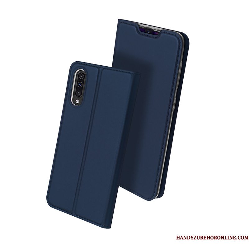 Hoesje Samsung Galaxy A50 Folio Lichte En Dun Blauw, Hoes Samsung Galaxy A50 Zacht Kaart Bedrijf