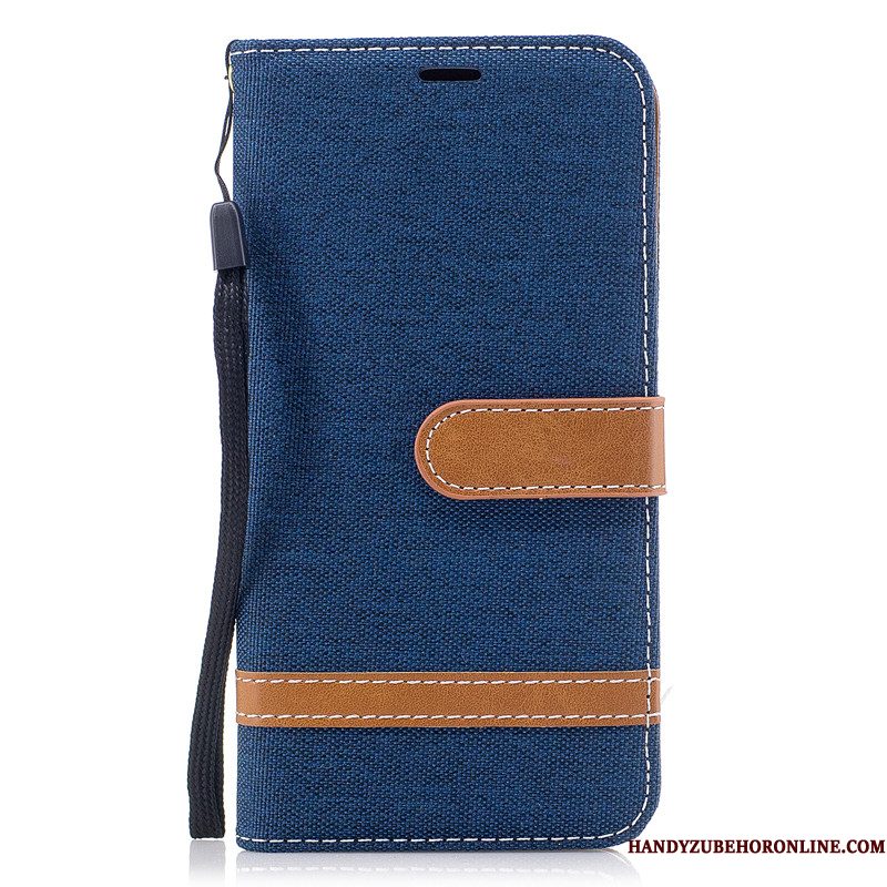 Hoesje Samsung Galaxy A50 Leer Telefoon Trend, Hoes Samsung Galaxy A50 Folio Denim Nieuw