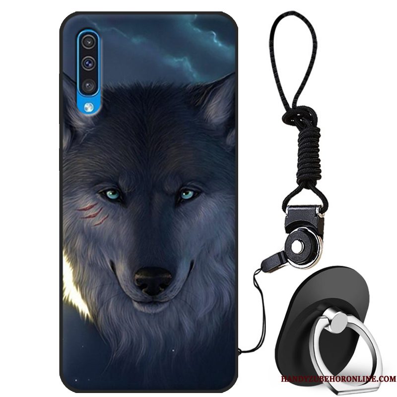 Hoesje Samsung Galaxy A50 Siliconen Telefoon Persoonlijk, Hoes Samsung Galaxy A50 Bescherming Trendy Merk Donkerblauw