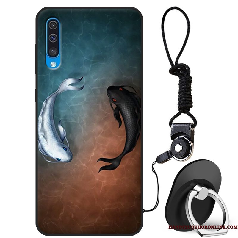 Hoesje Samsung Galaxy A50 Siliconen Telefoon Persoonlijk, Hoes Samsung Galaxy A50 Bescherming Trendy Merk Donkerblauw