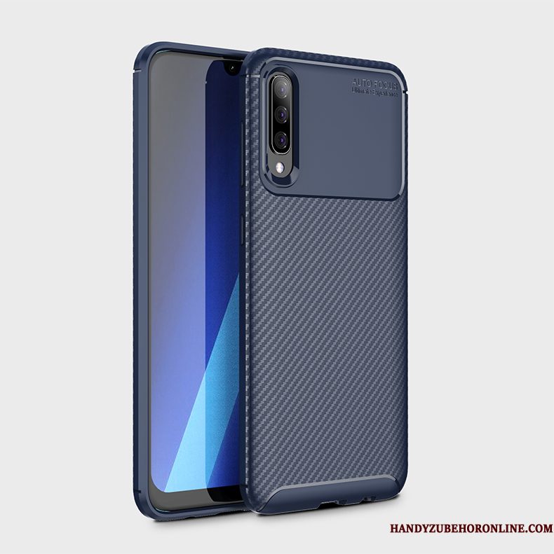 Hoesje Samsung Galaxy A50 Zacht Blauw Anti-fall, Hoes Samsung Galaxy A50 Bescherming Telefoon Fiber