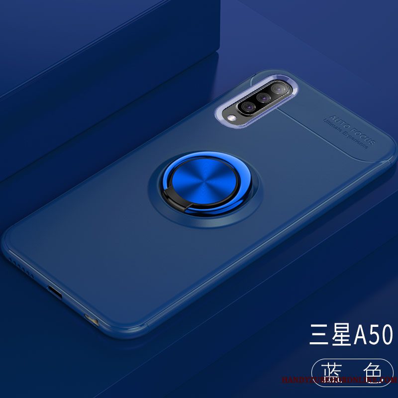 Hoesje Samsung Galaxy A50 Zacht Ringtelefoon, Hoes Samsung Galaxy A50 Ondersteuning Rood Magnetisch