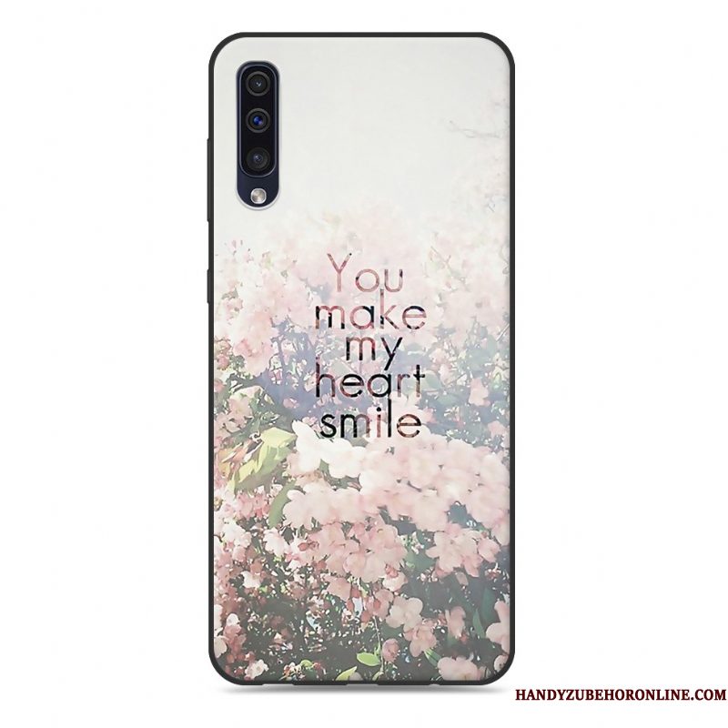 Hoesje Samsung Galaxy A50 Zacht Roze Persoonlijk, Hoes Samsung Galaxy A50 Siliconen Hanger Trend