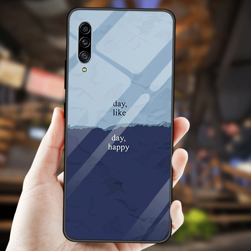 Hoesje Samsung Galaxy A50s Bescherming Gehard Glas Zwart, Hoes Samsung Galaxy A50s Scheppend Sterrenhemel Eenvoudige