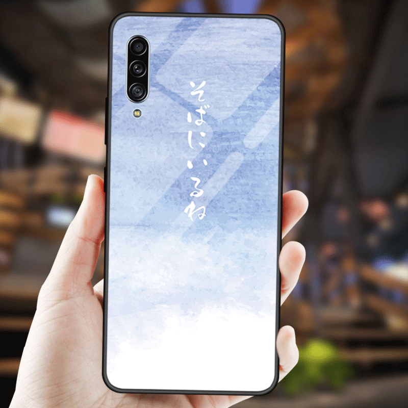 Hoesje Samsung Galaxy A50s Bescherming Gehard Glas Zwart, Hoes Samsung Galaxy A50s Scheppend Sterrenhemel Eenvoudige