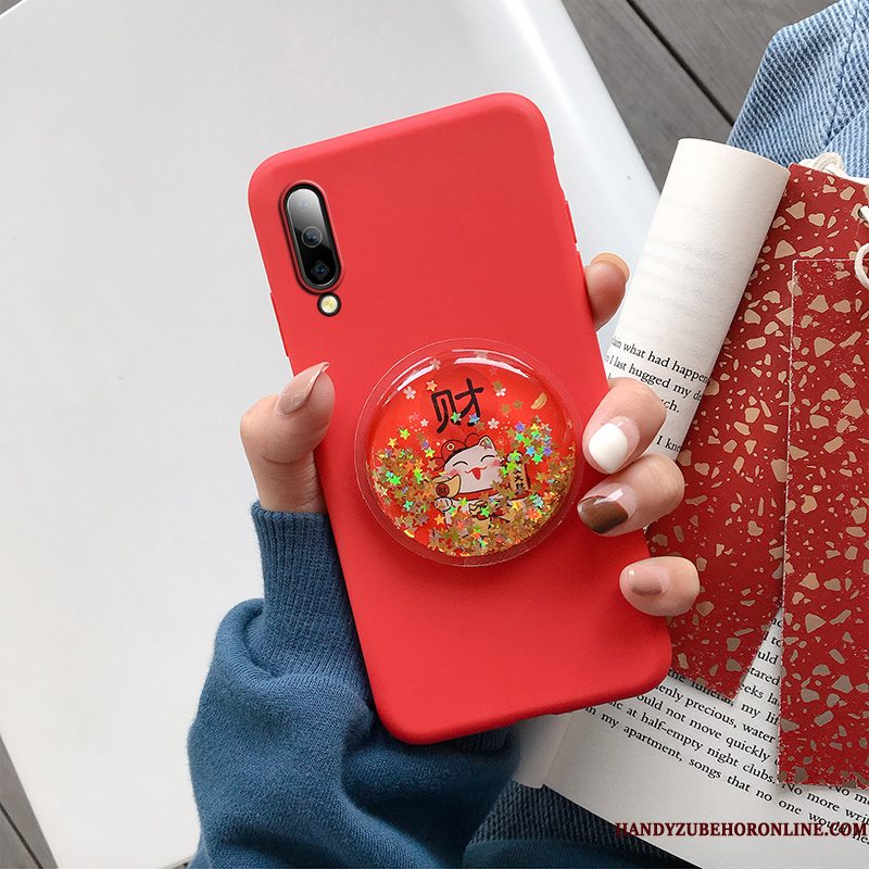 Hoesje Samsung Galaxy A50s Bescherming Rood Nieuw, Hoes Samsung Galaxy A50s Zakken Kattelefoon