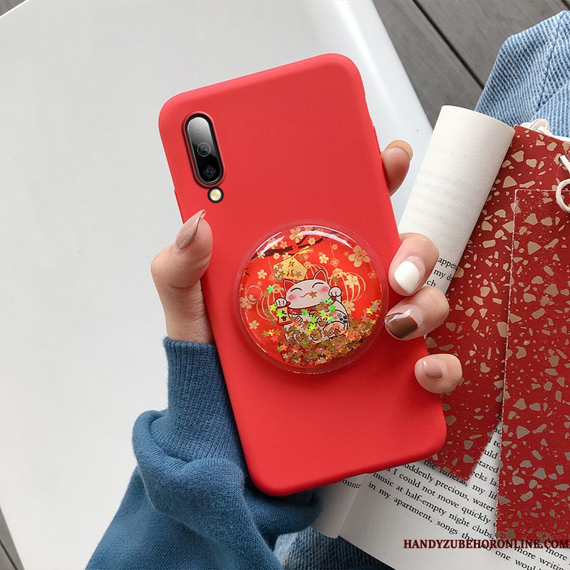 Hoesje Samsung Galaxy A50s Bescherming Rood Nieuw, Hoes Samsung Galaxy A50s Zakken Kattelefoon